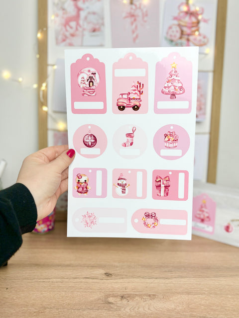 Lot de 11 étiquettes cadeaux autocollantes