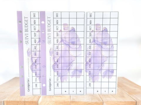 Lot tracker suivi budget annuel Violet