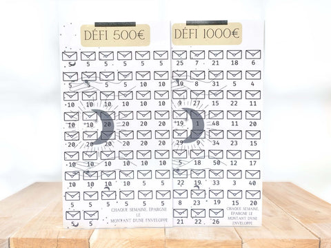 exemple défis 500€ et 1000€ collection lune