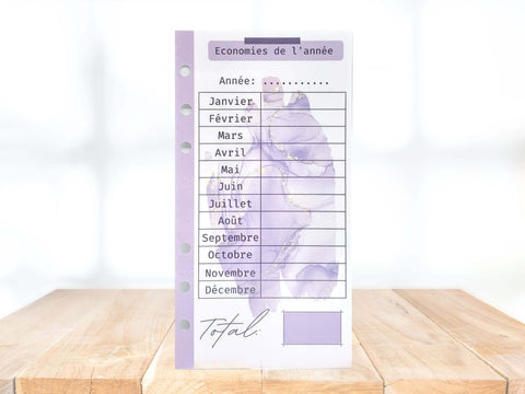 tracker économie de l'année collection violet