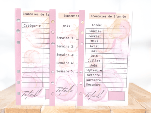3 trackers suivi économies Pink