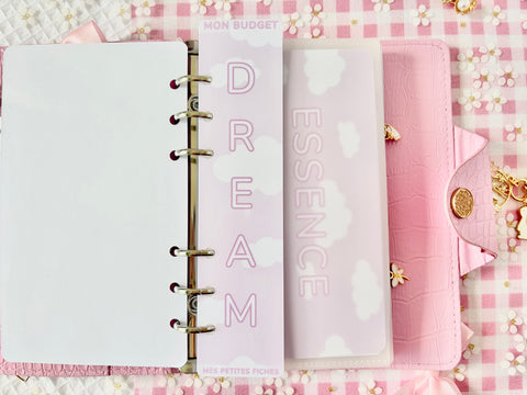 Première page et Marque-page Nuages Rose